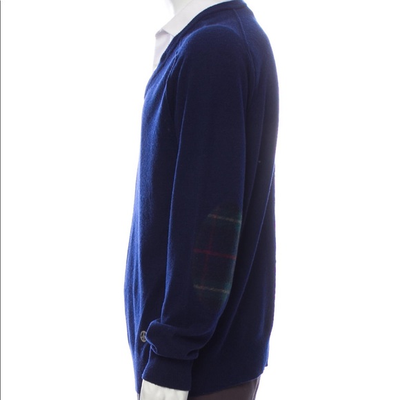 Men’s Love Moschino blue sweater w/ elbow patches - Picture 2 of 16